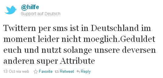 TwitternSMSnichtmoeglich